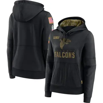 Black Women's Atlanta Falcons 2020 Salute to Service Performance Pullover Hoodie