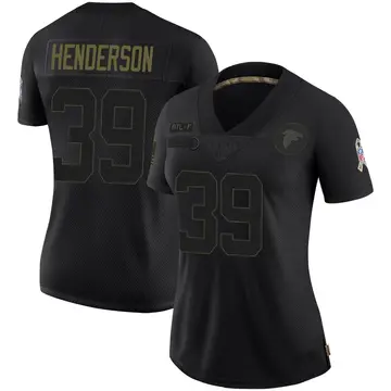 Black Women's C.J. Henderson Atlanta Falcons Limited 2020 Salute To Service Jersey