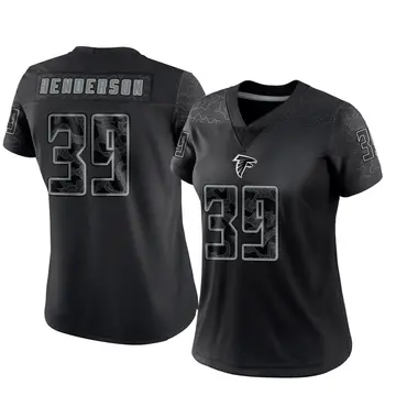 Black Women's C.J. Henderson Atlanta Falcons Limited Reflective Jersey