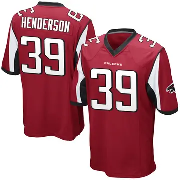 Red Youth C.J. Henderson Atlanta Falcons Game Team Color Jersey
